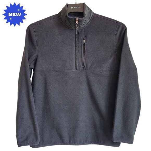 Small Fleece Pullover Black Jos A Bank New 1/4 Quarter Zip Nwt Size S Tailored - Picture 1 of 17